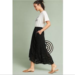Anthropologie Nicia Eyelet Wrap Skirt